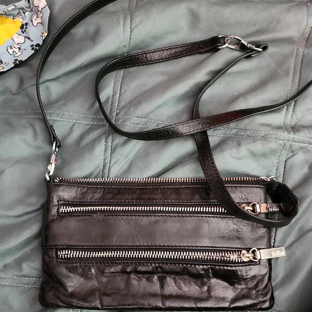 HOBO Leather Crossbody Bag with Zippers